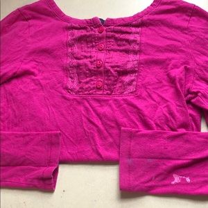 Pink fringe long sleeve shirt